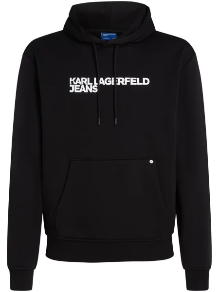 Hanorac cu glugă Karl Lagerfeld Jeans cu imagine negru