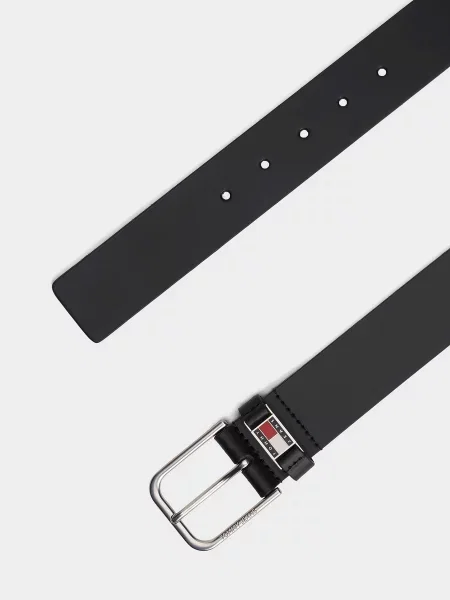 Кожаный ремень Tommy Hilfiger с ремешками черный