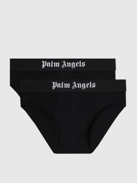 Набір чорних трусів-бріфів з логотипом Palm Angels чорні