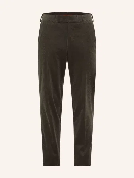 Zegna Kordové Kalhoty Regular Fit tmavě zelená