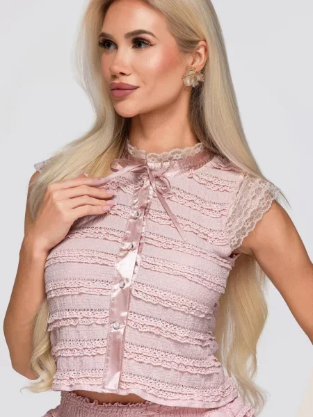Krajková halenka Ombre bílá