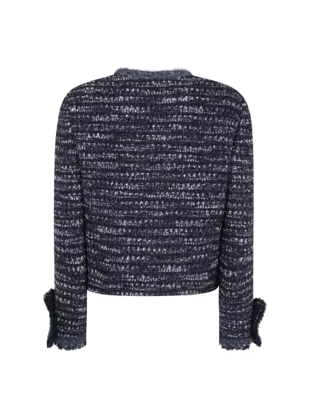 Krótka marynarka Emporio Armani tweedowa szara