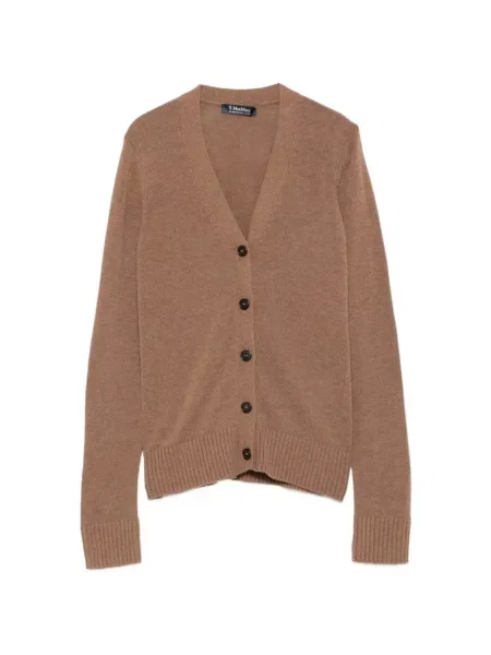 Cardigan 's Max Mara cu broderie cu decolteu în V maro
