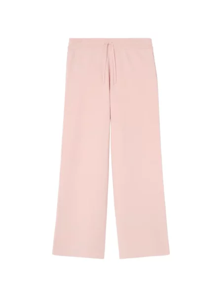 Pantaloni Burberry din cașmir alergare roz