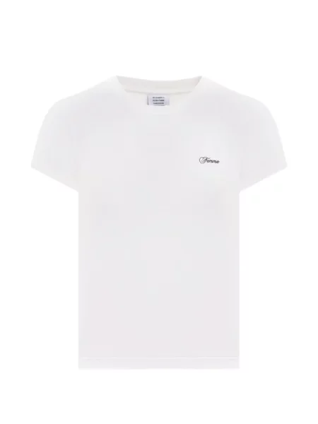 Tricou Vetements cu broderie cu decolteu rotund alb