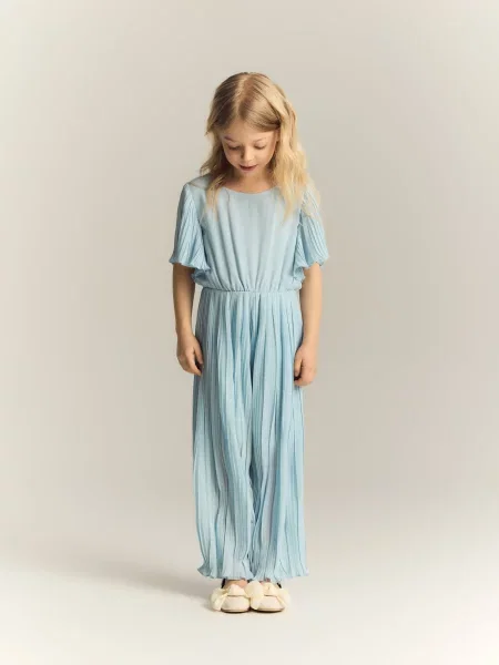 Reserved Комбінезон із плісированої тканини блідо-блакитний блакитний