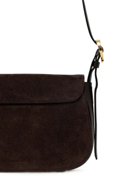 Geanta crossbody Pollini din piele de căprioară maro