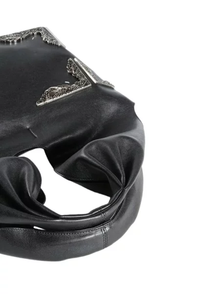 Кожена кожена чанта Maison Margiela черно