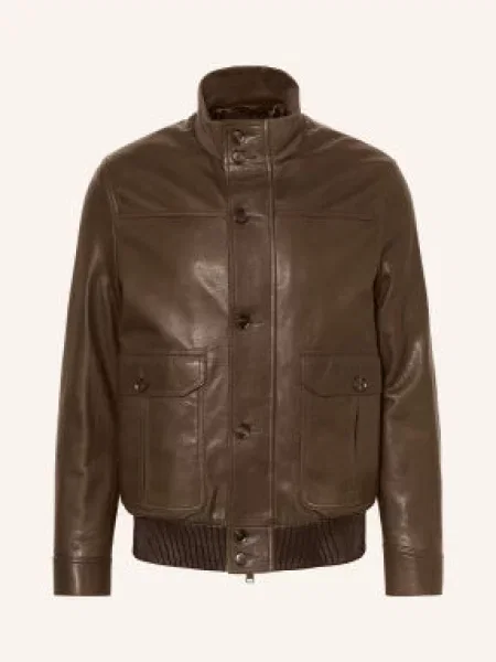 Brioni Skórzana Bomberka The Blouson gruen