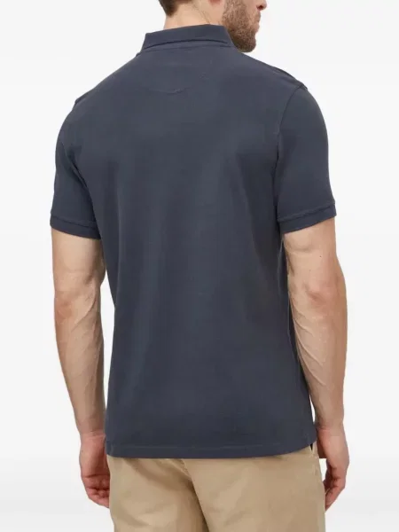 Tricou polo Barbour cu autograf gri