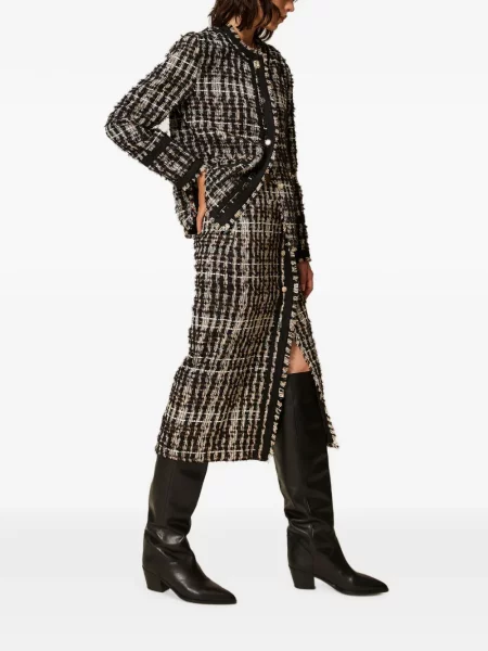 Bouclé fustă midi Twinset negru