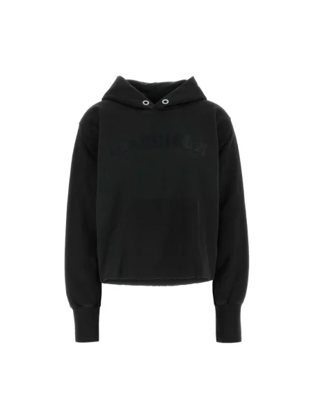 Bluza z kapturem Maison Margiela z kapturem z logo czarna