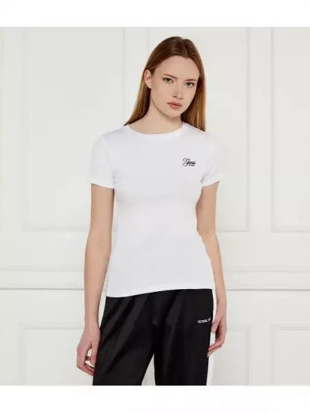 Guess Jeans Tricou EMBRO alb