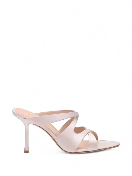 Sandale Stuart Weitzman din satin cu bretele