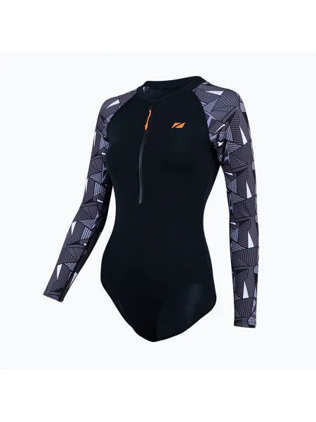 Costum de baie dintr-o singură piesă pentru femei OWS Renew negru/gri negru