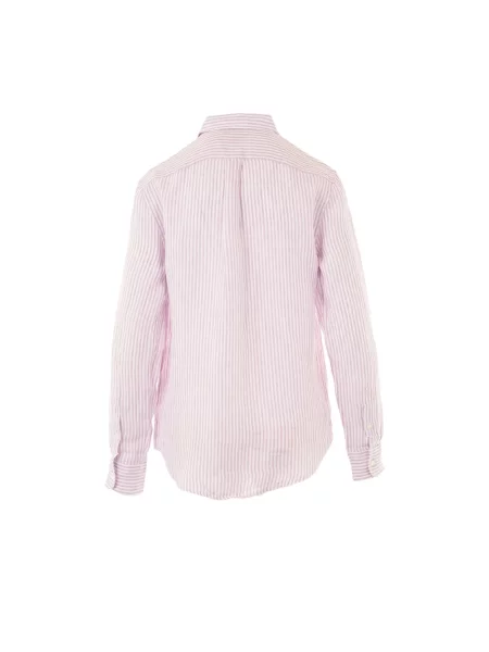 Lniana koszula Polo Ralph Lauren fioletowa