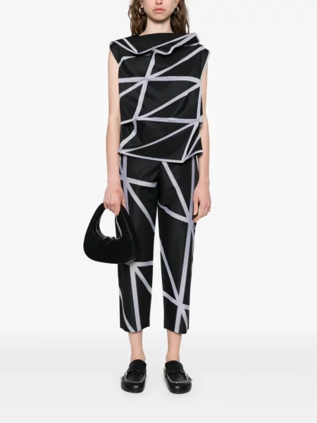 Pantaloni 132 5. Issey Miyake din jacard negru