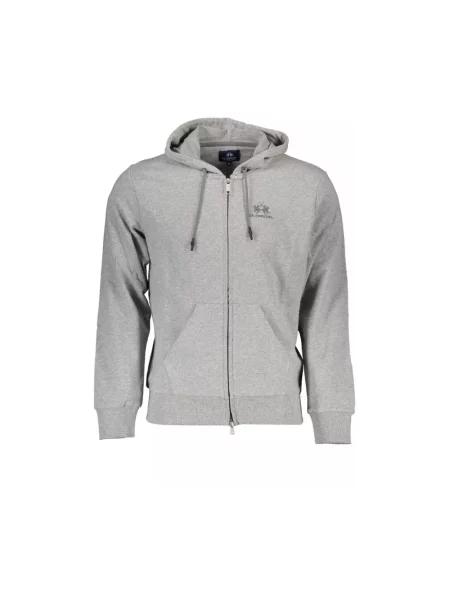 Bluza z kapturem La Martina elegancka szara
