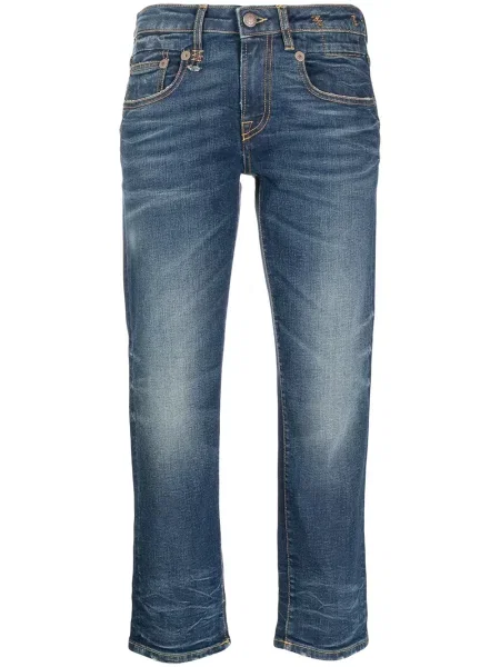 Proste jeansy R13 o krotszym kroju niebieskie