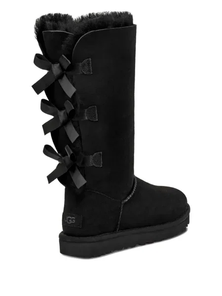 Cizme peste genunchi Ugg cu funde negru