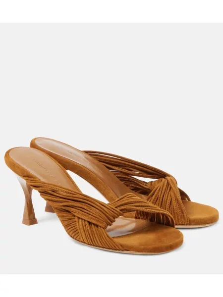 Papuci tip mules Christopher Esber din piele de căprioară maro