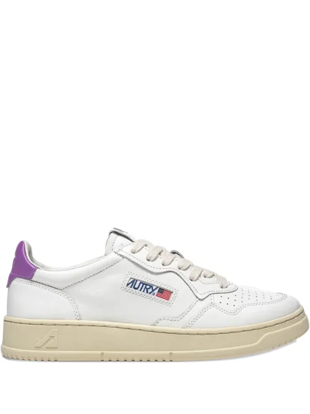 Sneakerși Autry cu șireturi din dantelă alb