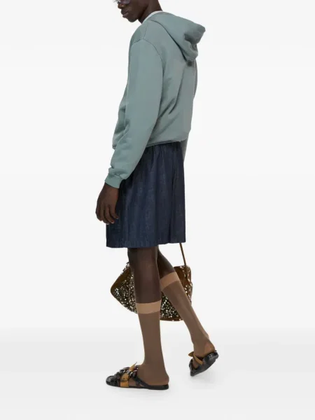 Pantaloni scurți Acne Studios cu broderie albastru