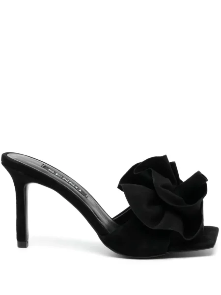 Papuci tip mules Senso cu model floral negru
