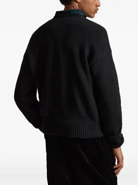 Hálós kockás pólóing Polo Ralph Lauren nyomtatás fekete