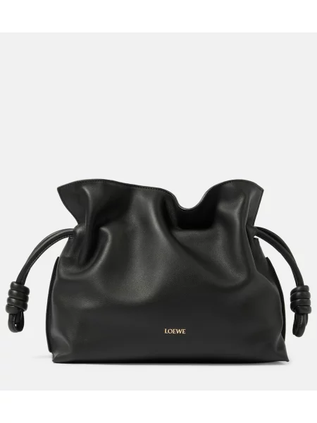 Usnjena pisemska torbica Loewe črna