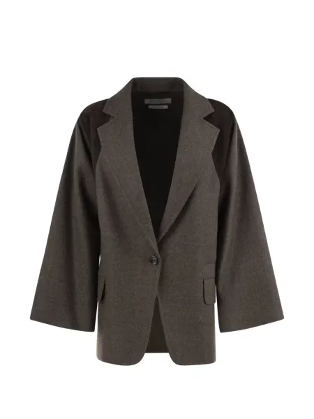 Sacou Max Mara din piele gri