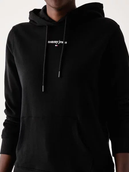 Суичър с качулка Tommy Jeans черно