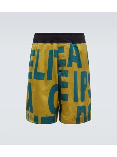 Pantaloni scurți Dries Van Noten cu imagine din jerseu verde