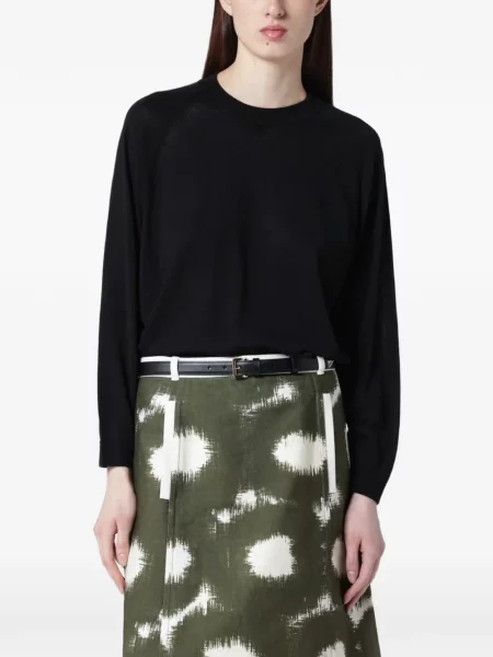 Pulover Roberto Collina cu decolteu rotund negru