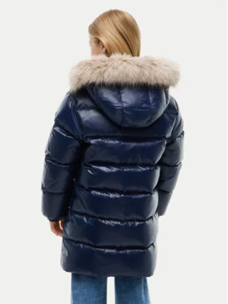 Tommy Hilfiger Pūkinė striukė Tamsiai mėlyna