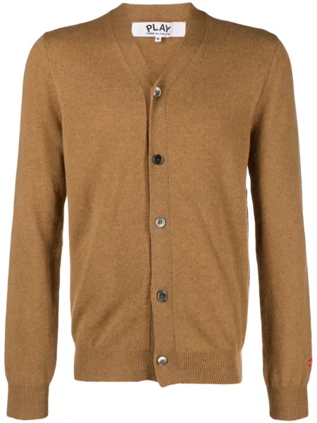 Cardigan Comme Des Garcons Play cu decolteu în V maro