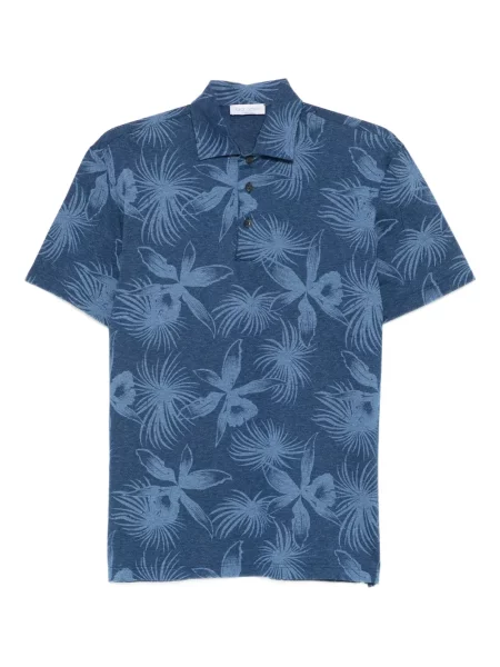 Polo Gran Sasso cu model floral cu imagine albastru