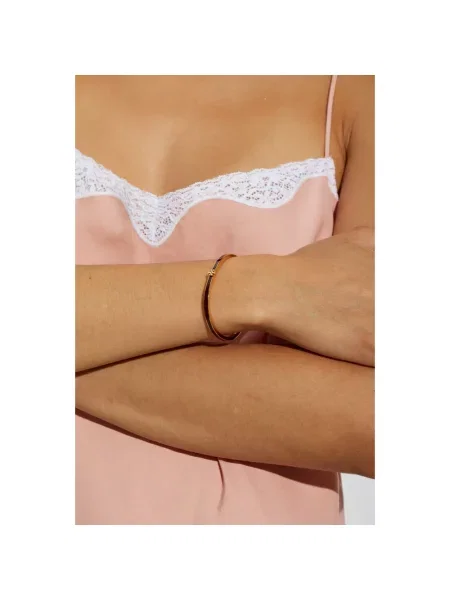 Tory Burch bransoletka mosiężna emaliowana Thin Icon żółta