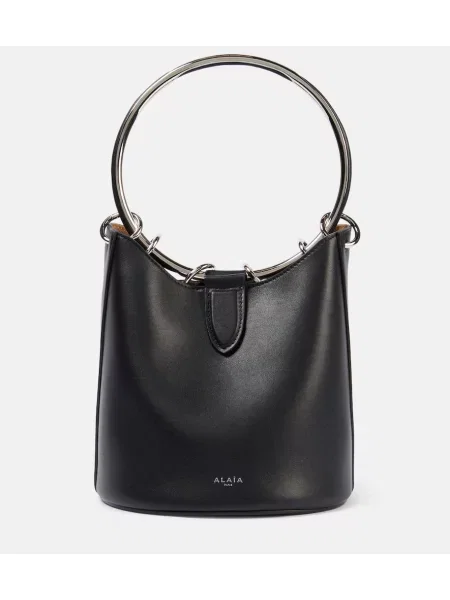 Usnjeni prstan Alaia črna