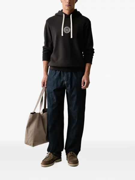 Hanorac cu glugă Armani Exchange cu autograf negru