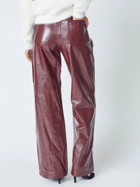 Co'couture Pantaloni Posy vin roșu