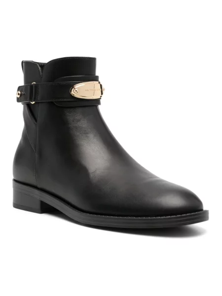 Botki Michael Kors skórzane bez obcasa czarne