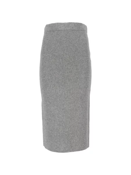 Pletené midi sukně Max Mara šedé