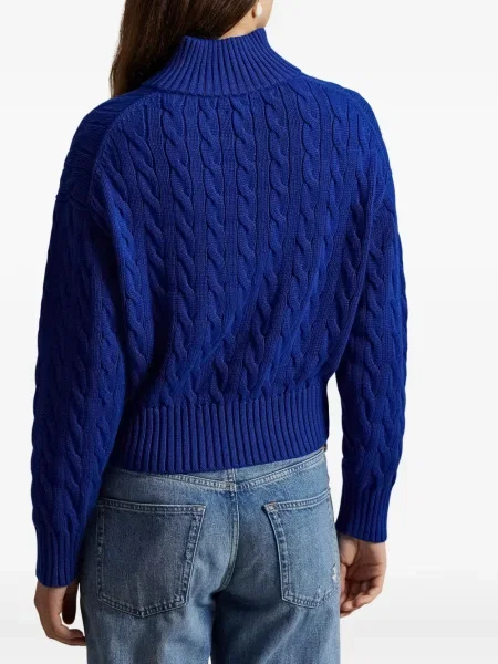 Ленена шапка с козирки Polo Ralph Lauren на райета бяло