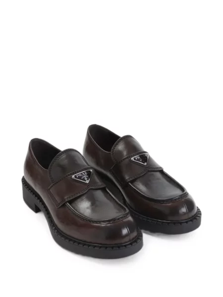 Pantofi loafer Prada din piele maro