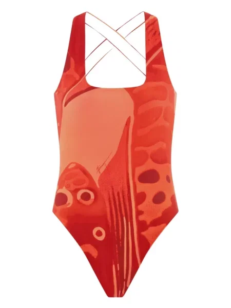 Costum de baie Ferragamo cu imagine roșu