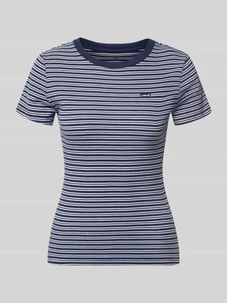 T-shirt Slim Fit z czystej bawełny Levi's granatowa
