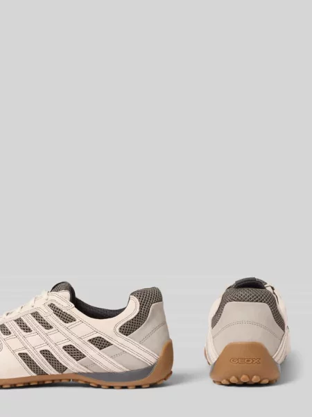 Sneakersy z mieszanki skóry z detalem z logo model Snake' Geox