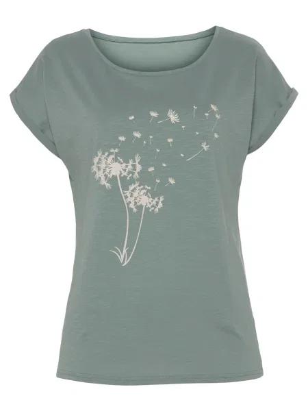VIVANCE by LASCANA Tricou / verde mentă gri