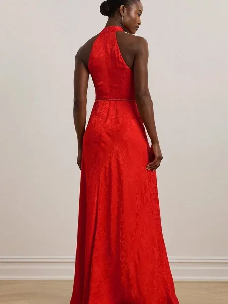 Lauren Ralph Lauren sukienka maxi rozkloszowana czerwony